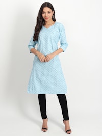 Light Blue Long Kurti-thumb