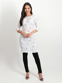 White Print Kurti-thumb