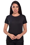 Women Solid Henley Neck Black T-Shirt-thumb