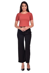 Women Regular Fit Black Viscose Rayon Plazzo-thumb