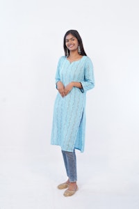 Light Sky Blue Kurti-thumb