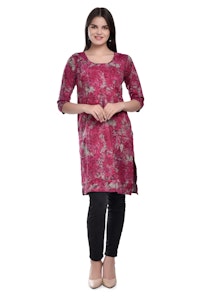 Red Printed Kurti-thumb