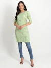 Long  Flora Green Kurti-thumb