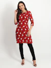 Red Printed Kurti-thumb