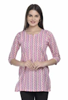 Pink Printed Short Kurti-thumb