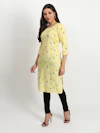 Yellow Flora Long Kurti-thumb