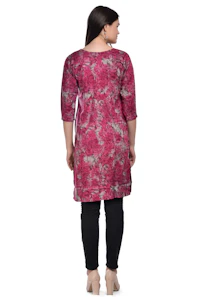 Red Printed Kurti-thumb