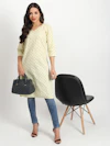 Light Yellow Long Kurti-thumb