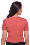 Women Casual T-Shirt Women Solid Round Neck Maroon T-Shirt-thumb