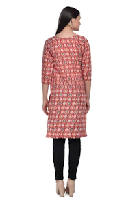 Orange Printed Kurti-thumb