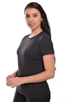 Women Solid Henley Neck Black T-Shirt-thumb