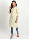 Light Yellow Long Kurti-thumb