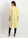 Yellow Flora Long Kurti-thumb