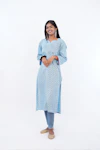 Long Sky Blue Kurti-thumb