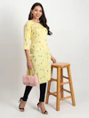 Yellow Flora Long Kurti-thumb