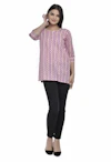 Pink Printed Short Kurti-thumb