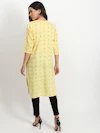 Yellow Print Long Kurti-thumb