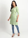 Long  Flora Green Kurti-thumb