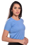 Casual Puff Sleeves Solid Women Blue Top-thumb