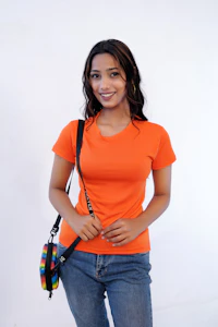 Round Neck Orange T-shirt-thumb