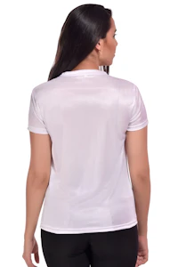 Women Solid Round Neck White T-Shirt-thumb