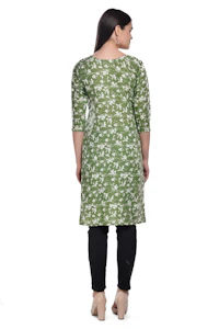 Green Printed Kurti-thumb