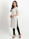 White Strabery Long Kurti-thumb