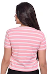 Casual Puff Sleeves Solid Women Pink White Top-thumb