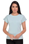 Women Solid Mandarin Green T-Shirt-thumb