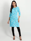 Sky Blue Flora Kurti-thumb